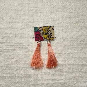 Peach tassel earrings